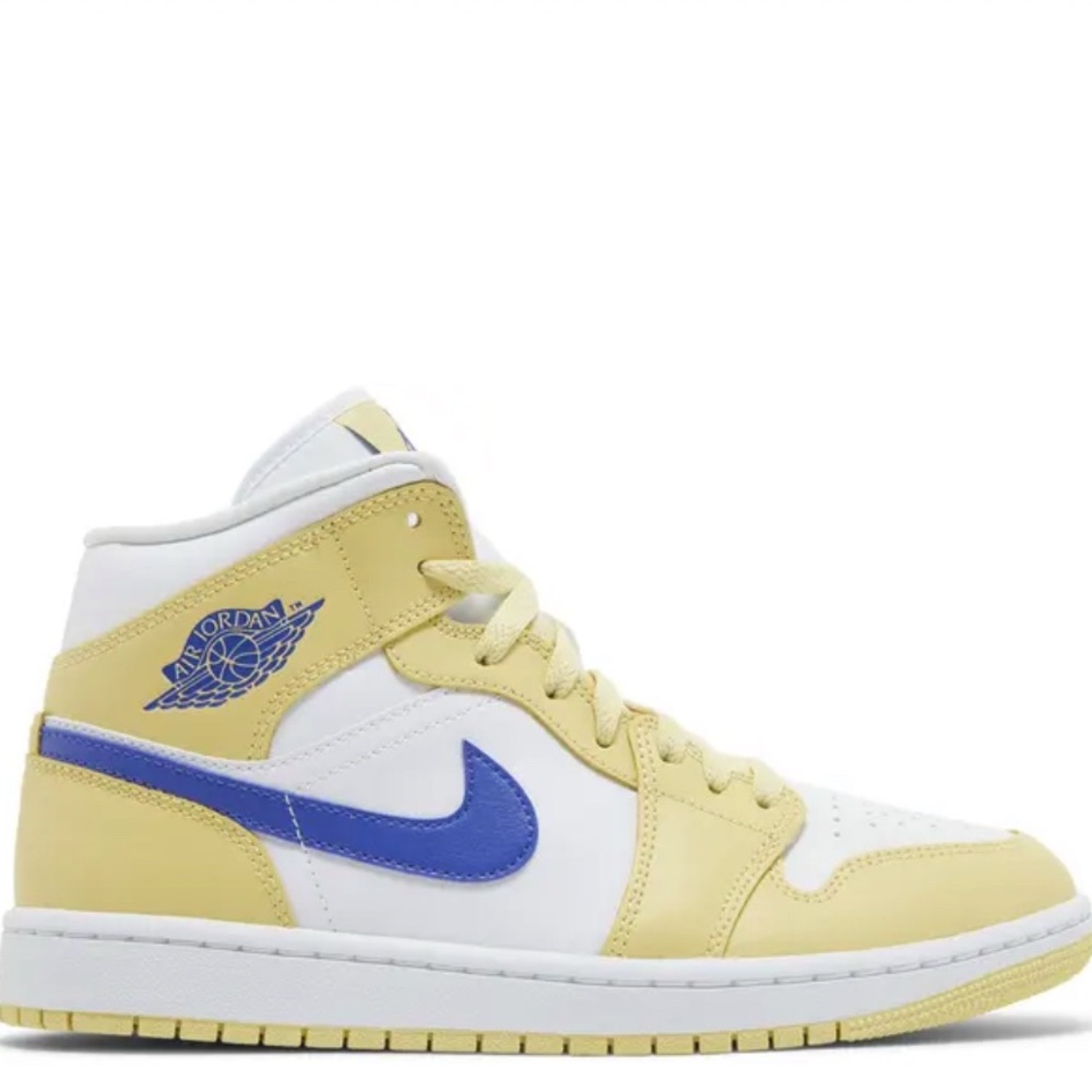 Nike Air Jordan Mid in lemon yellow and Blue
